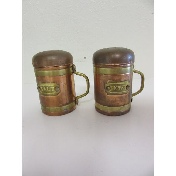Unbranded Other - Copper Set of Salt & Pepper Shakers Vintage